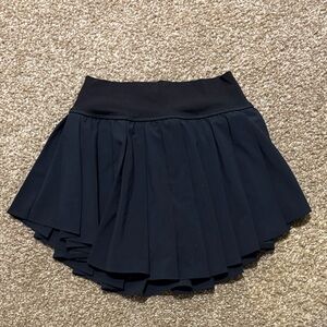 Aerie Black Pleated Skater Skirt